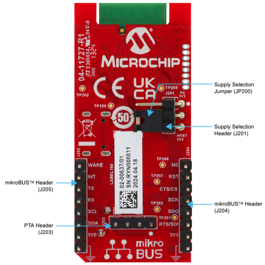 Mechanical Drawing - Microchip Technology WINCS02 Add On Board